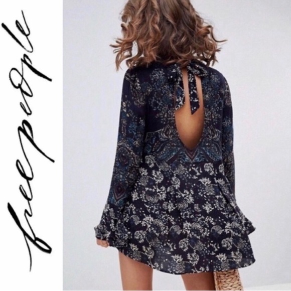 Free People Lady Luck Tunic Dress in BlueCombo - Picture 2 of 16